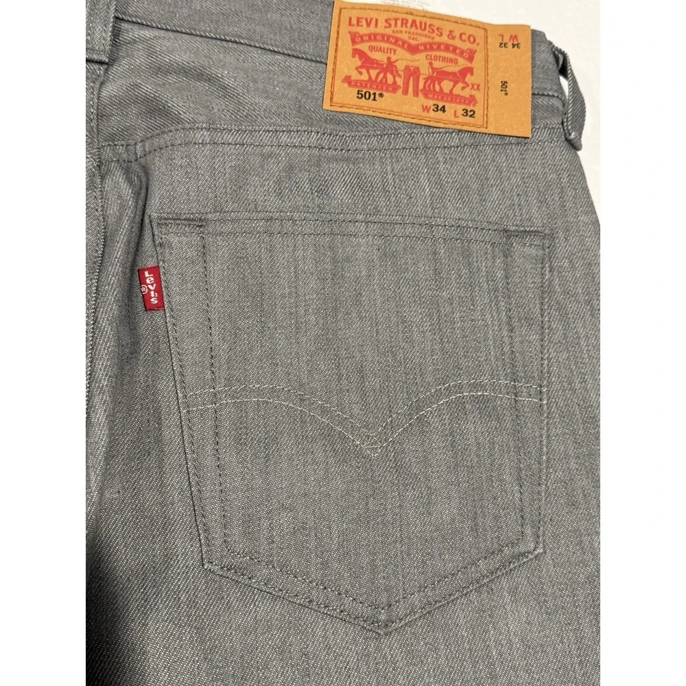 Vintage Levi's Strauss & Co 501 Men's Gray Size W34xL32  Button Fly‎ ECU